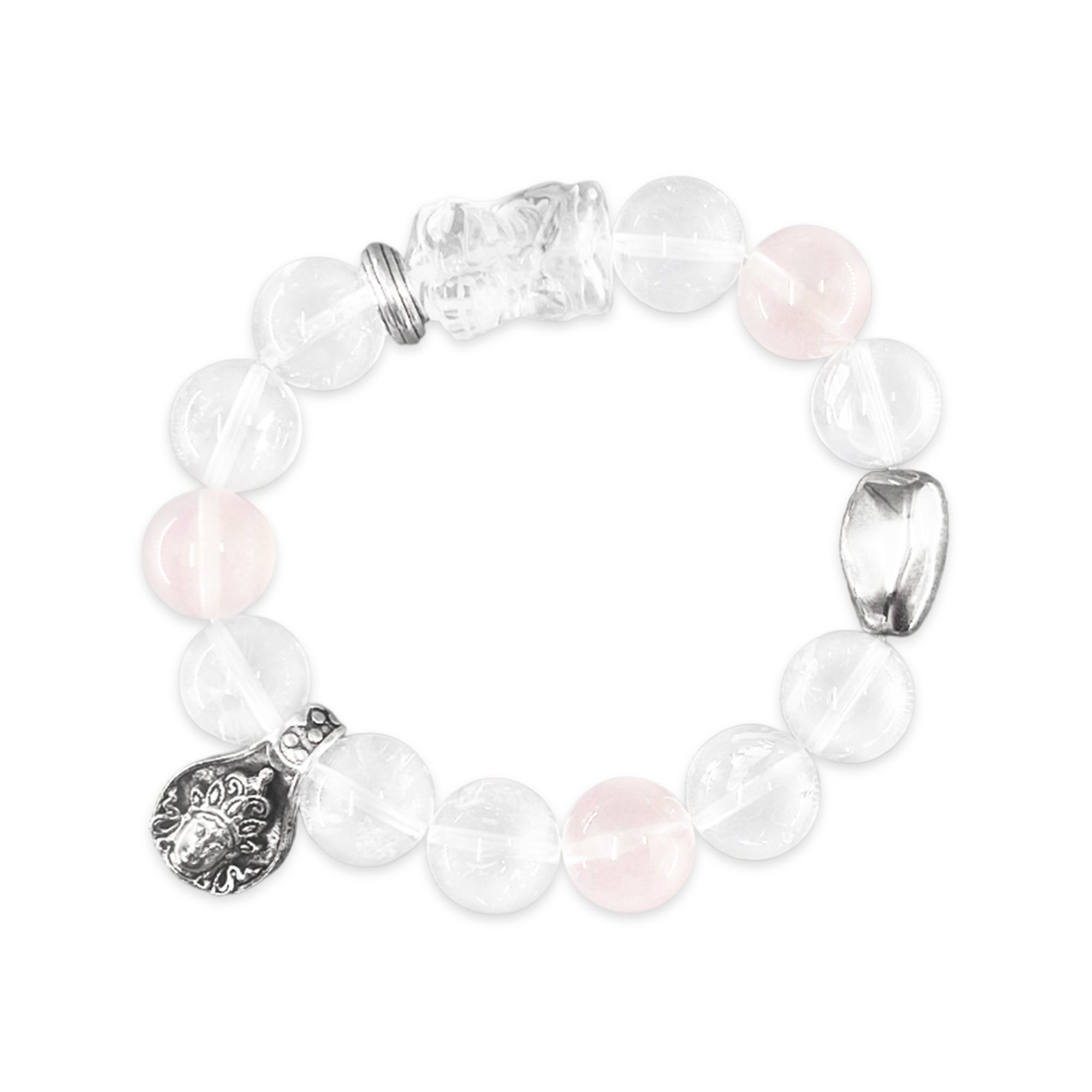 Drashi Lhamo White Ice Crystal Money Energy Bracelet