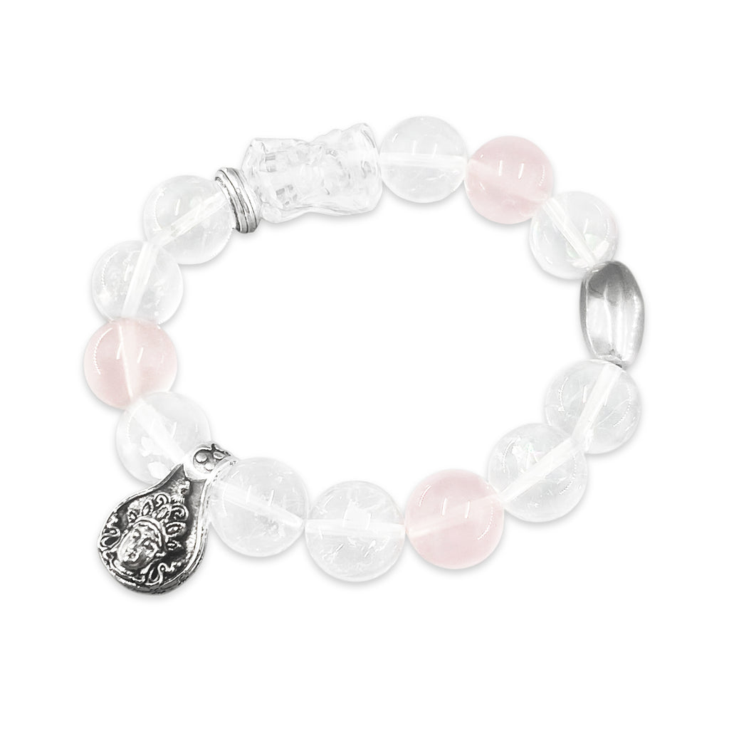 Drashi Lhamo White Ice Crystal Money Energy Bracelet