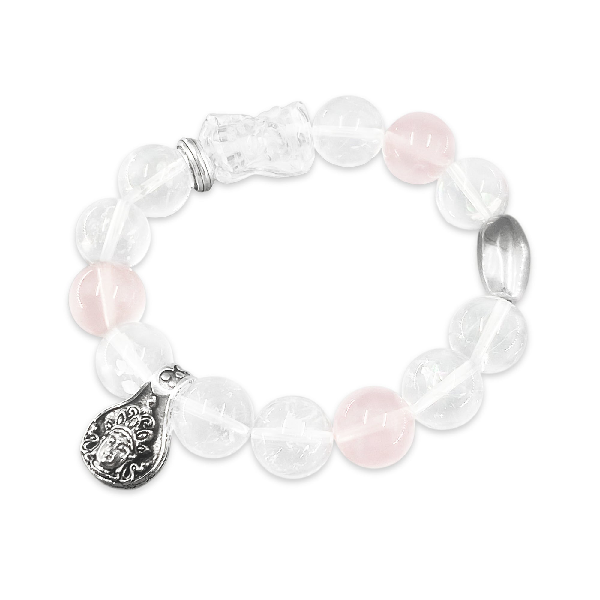 Drashi Lhamo White Ice Crystal Money Energy Bracelet